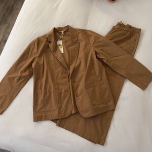 Eileen Fisher Tan/Brown Jacket & Pant Set